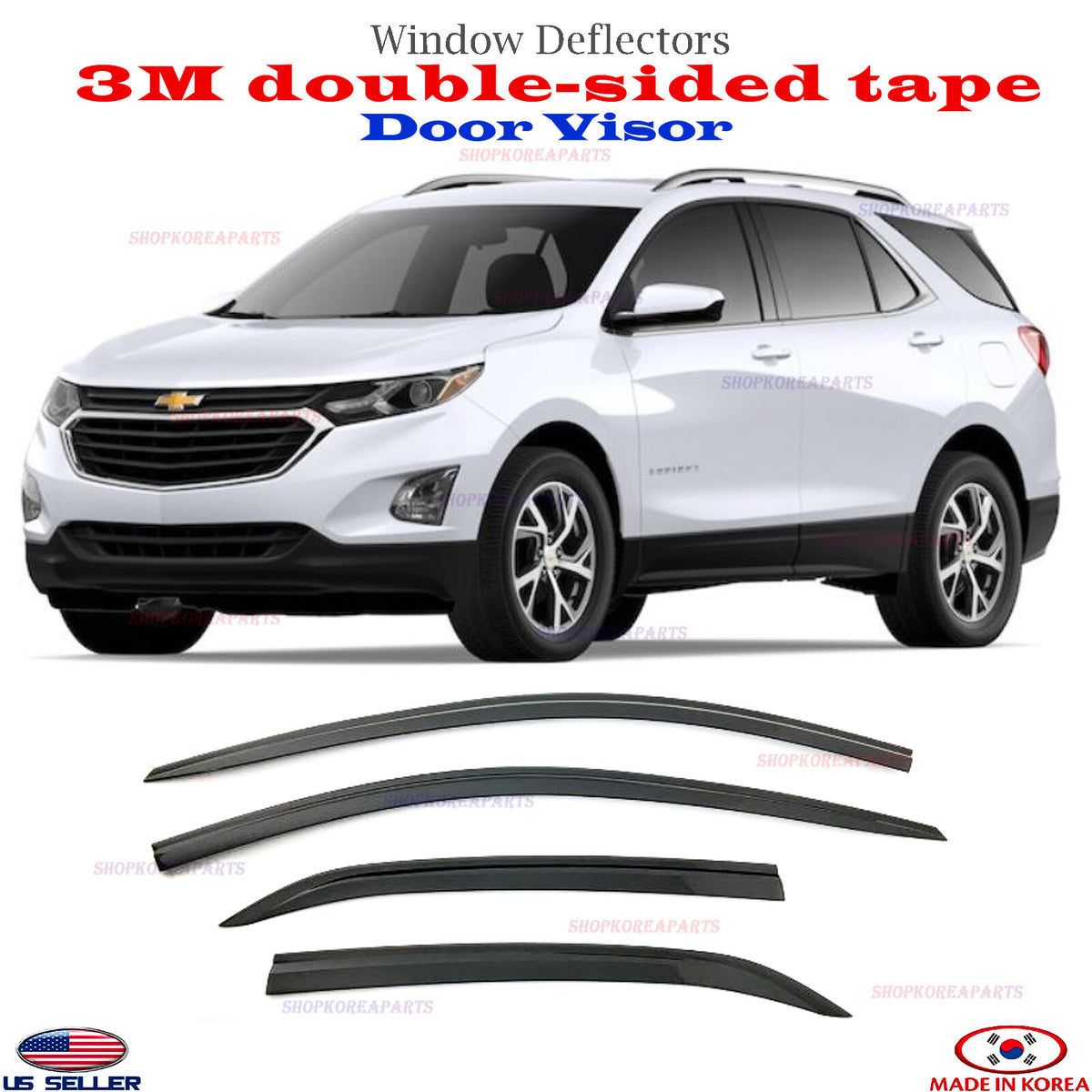 3s Tape SMOKED DOOR VISOR WINDOW VENT DEFLECTOR fits for Chevy Equinox 2018-2024