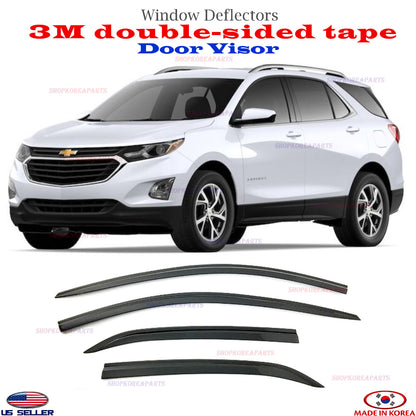 3s Tape SMOKED DOOR VISOR WINDOW VENT DEFLECTOR fits for Chevy Equinox 2018-2024