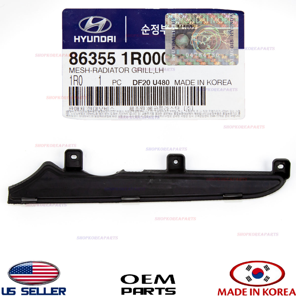 GENUINE OEM Mesh Radiator Grille LEFT Hyundai Accent 2012-2014 86355-1R000