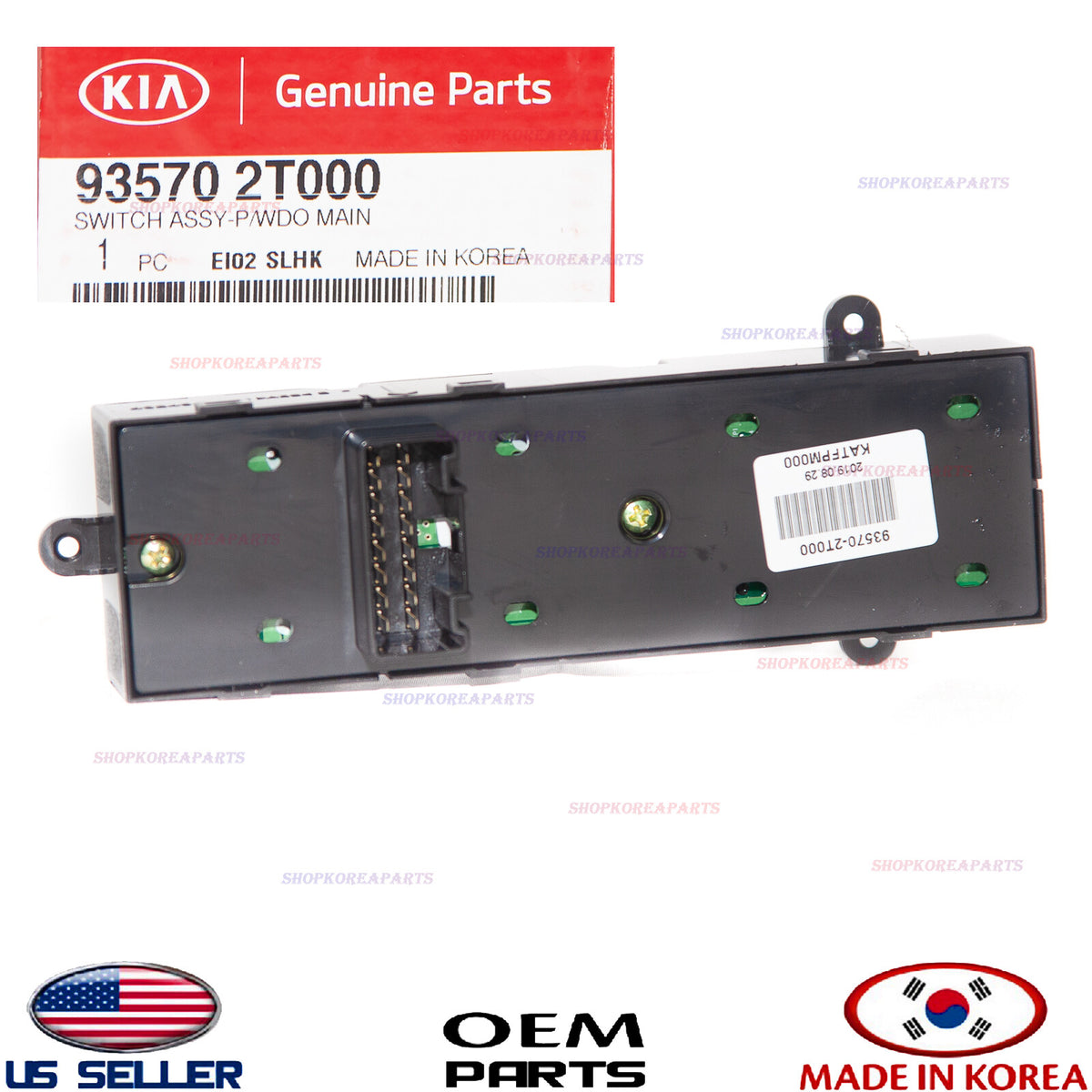 GENUINE Front Left Door Window Main Switch OEM Kia Optima 2011-13 AUTO DOWN ONLY