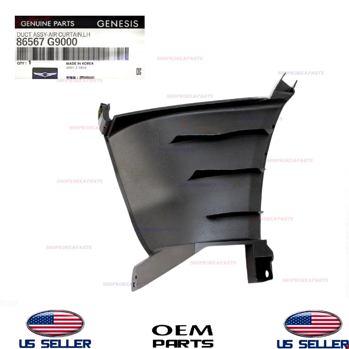 GENUINE OEM Front Bumper Duct Air Curtain LEFT Driver Side 2019-2021 Genesis G70