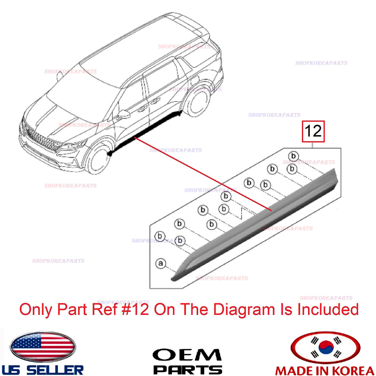 GENUINE Front Door Lower Molding RIGHT Passenger OEM 2022-2026 Carnival
