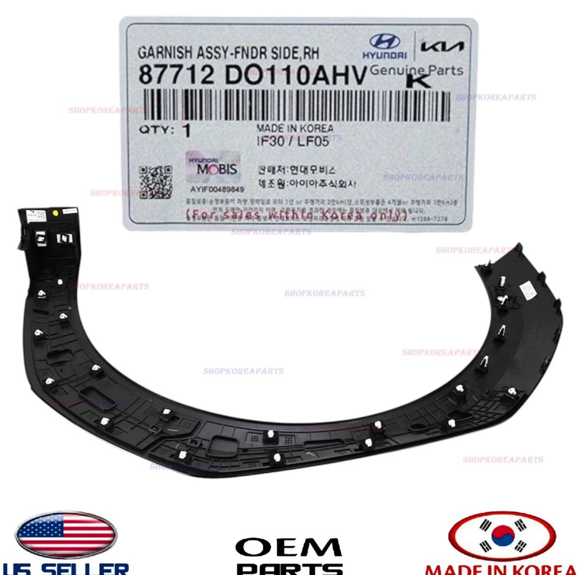 GENUINE Front Fender Wheel Molding RIGHT Passeng PAINTED ⭐OEM⭐ Kia EV9 2024-2026