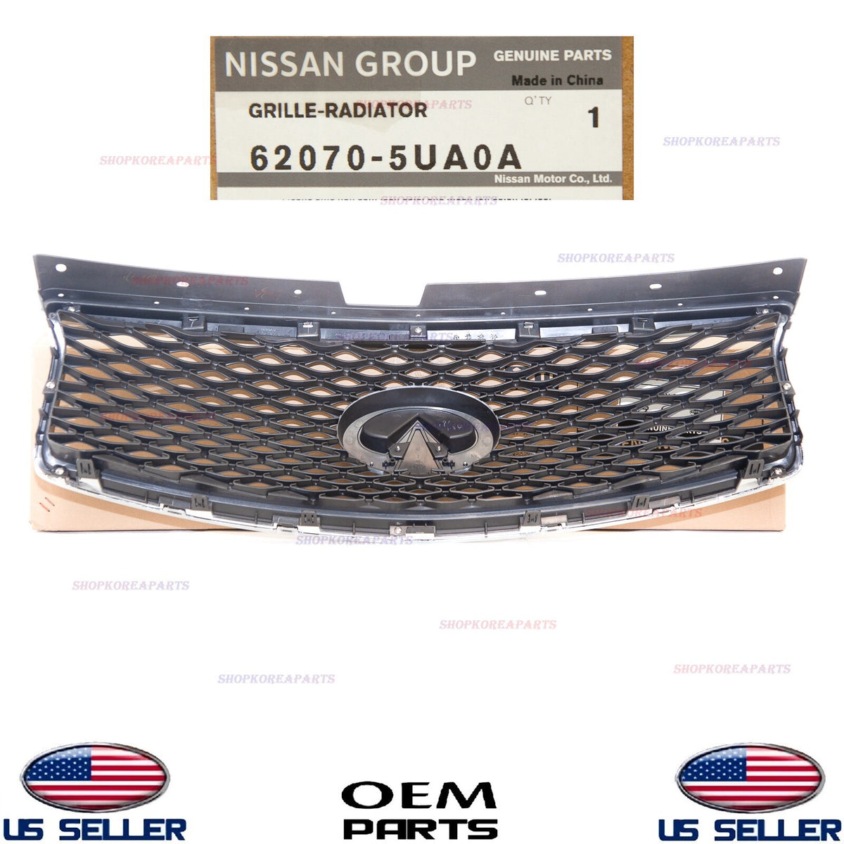 GENUINE Front Bumper Upper Grille Chrome OEM⭐ INFINITI QX50 2016-2017 620705UA0A