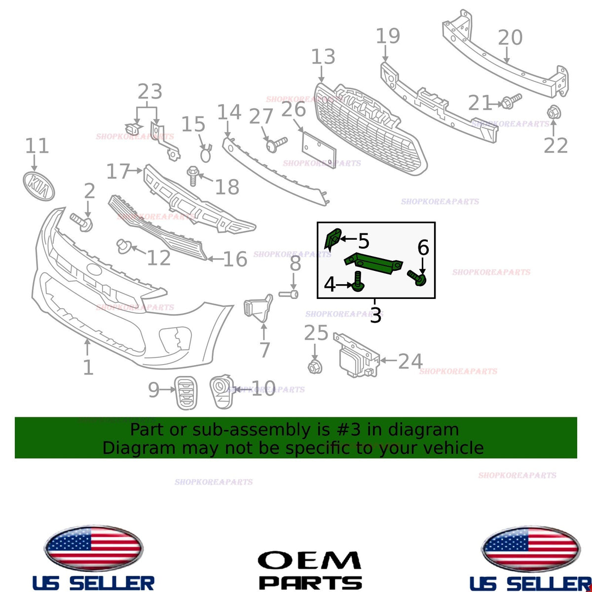 GENUINE Bumper Front Bracket Mounting LEFT Driver Side ⭐OEM⭐ KIA RIO 2018-2020