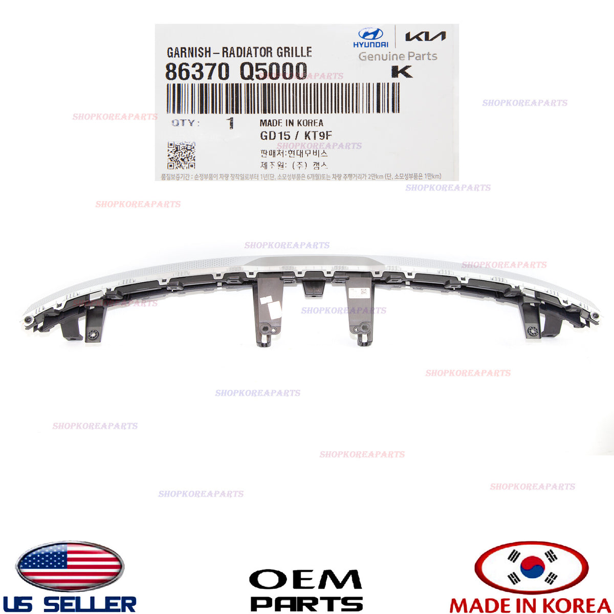 GENUINE Front Radiator Grille Trim Bezel Upper Garnish OEM Kia Seltos 2.0L 21-23