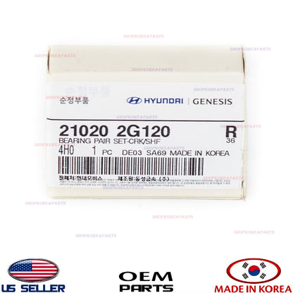 GENUINE Crankshaft Main Bearing PAIR OEM Hyundai Kia 2.0L 2.4L 08-21 21020-2G120