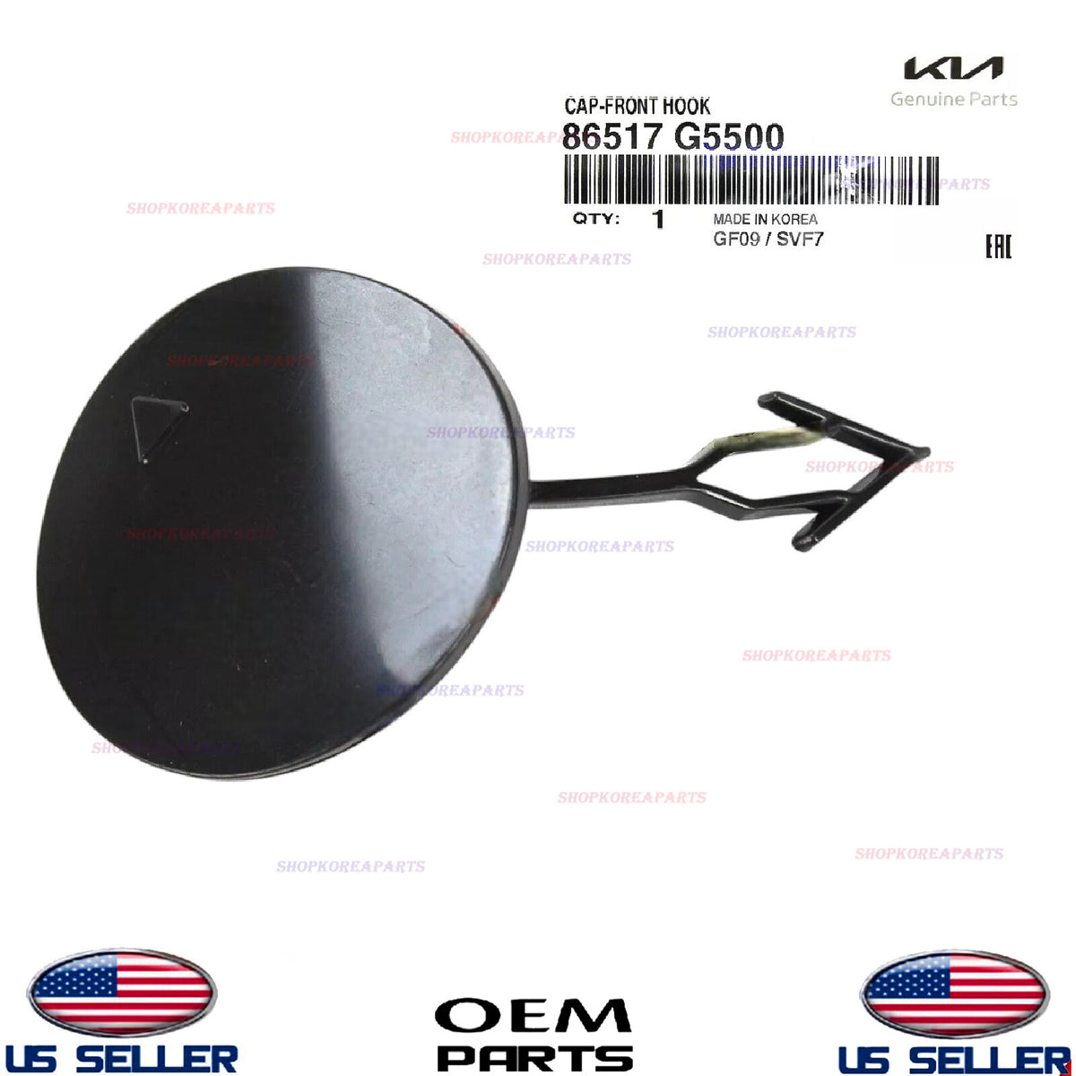 GENUINE OEM Front Bumper Tow Hook Eye Cap Cover 2020-2022 Kia Niro 86517G5500