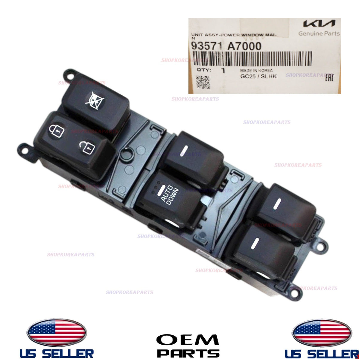 GENUINE OEM Front DRIVER Door Window Main Switch AUTO DOWN 2014-2018 Kia Forte