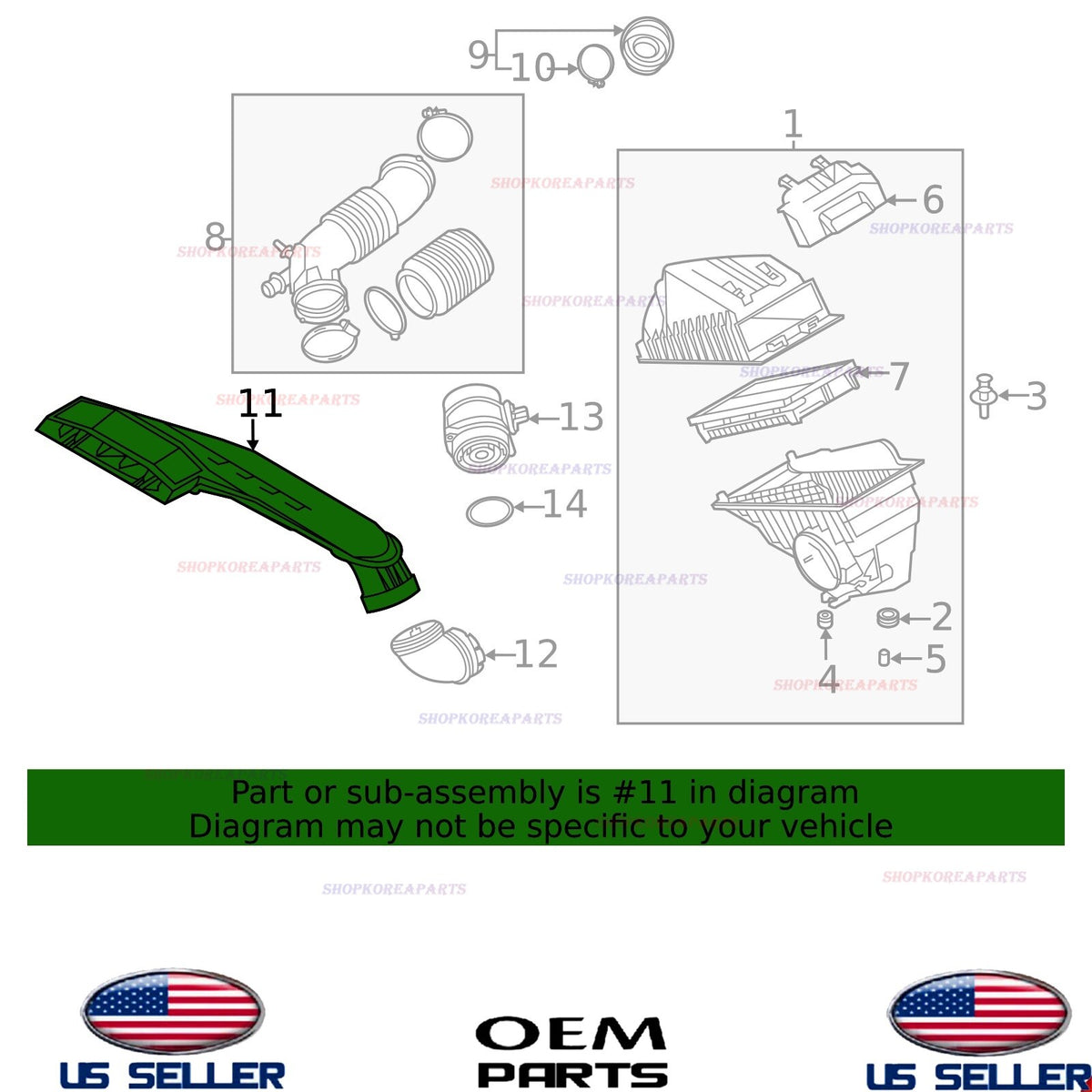 GENUINE OEM Air Cleaner Duct Tube 2020-26 Hyundai Sonata Kia K5 1.6L 2.5L Turbo