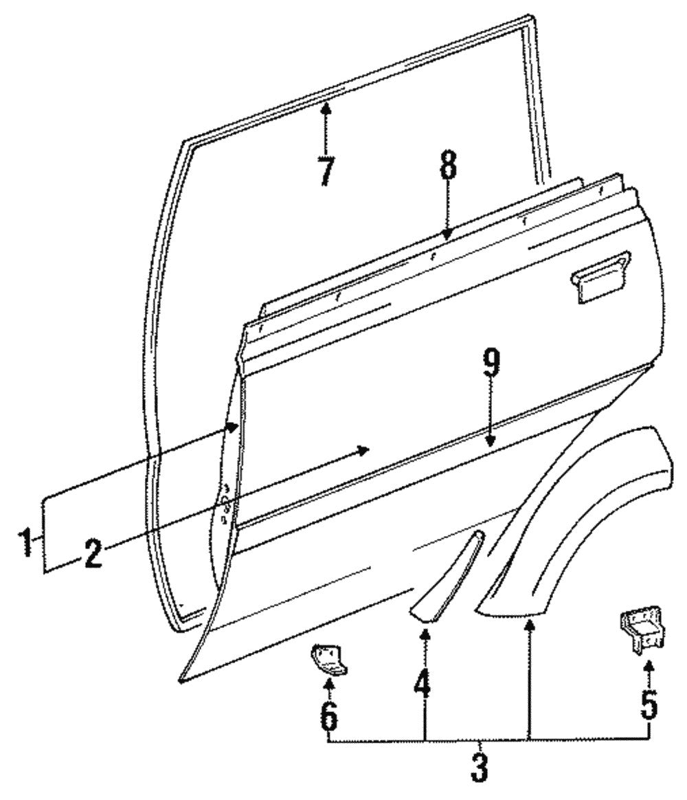 OEM Rear RIGHT Passenger Door Belt Molding 1991-97 Land Cruiser 1996-98 LX450