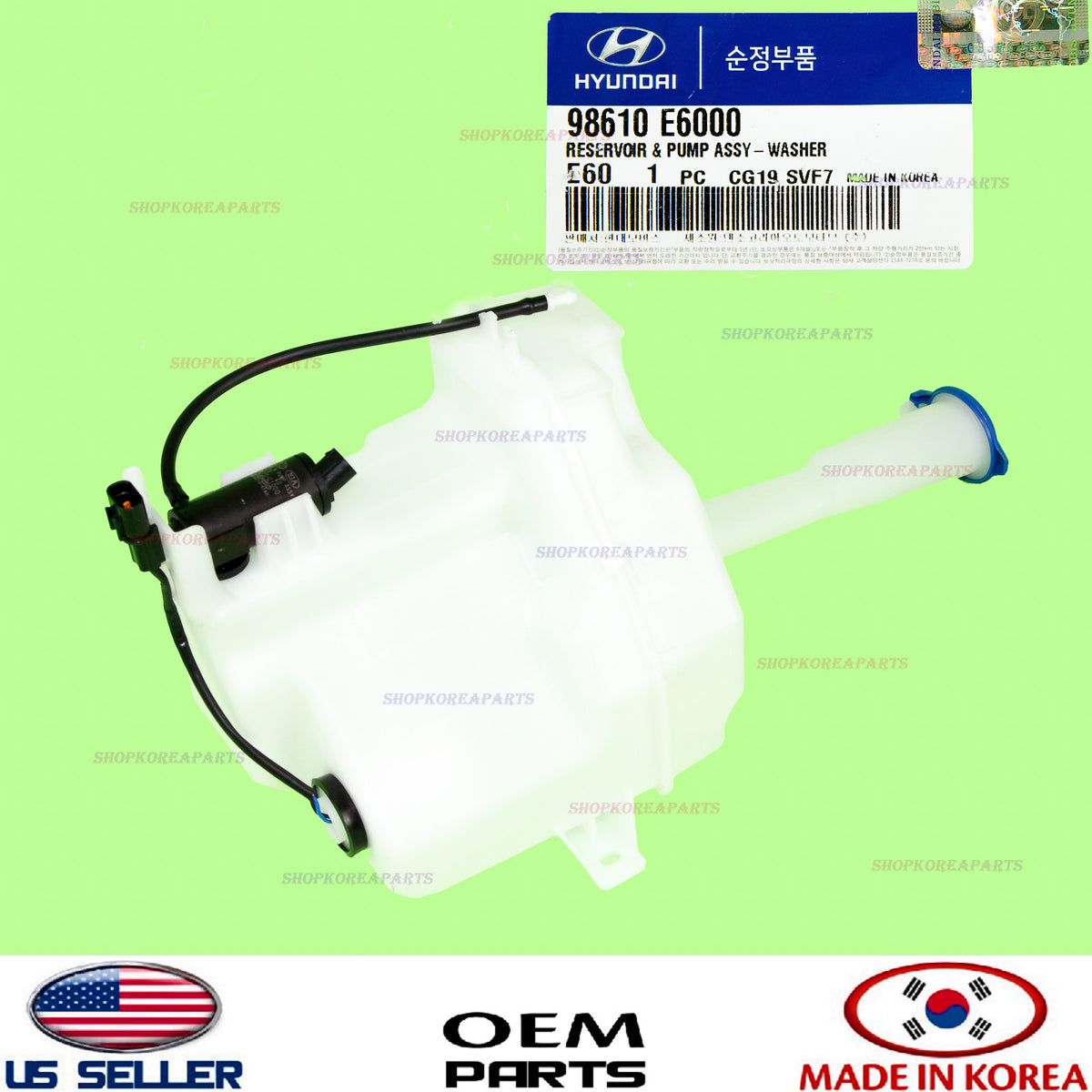 GENUINE OEM Windshield Washer Reservoir Tank w/ Pump 2016–2019 Hyundai Sonata