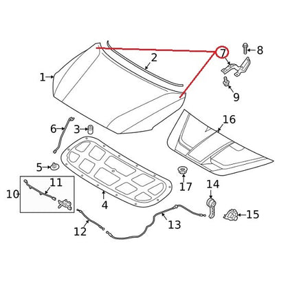 GENUINE Hood Hinge RIGHT Passenger Side ⭐OEM⭐ Hyundai Kona 2018-2023 79120J9000