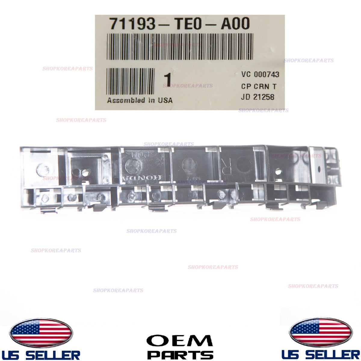 GENUINE Front Bumper Bracket RIGHT Passenger Side OEM Accord 2dr Coupe 2008-12