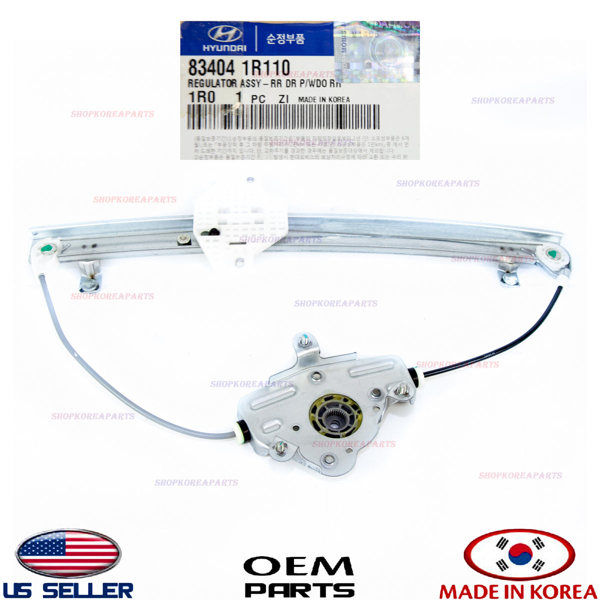 GENUINE Rear Door Window Regulator Right Passenger Side OEM Hyundai Accent 12-17