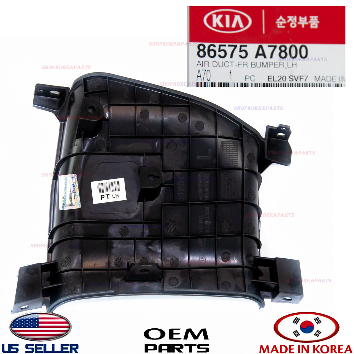 GENUINE OEM Left Driver Side Air Curtain Duct Assy 2017–2018 Kia Forte