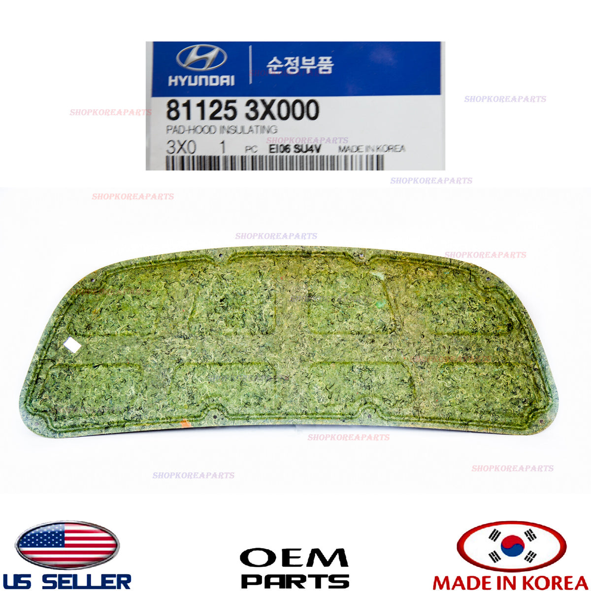 GENUINE Hood Insulation Pad Liner Heat Shield OEM 2013-2016 Hyundai Elantra