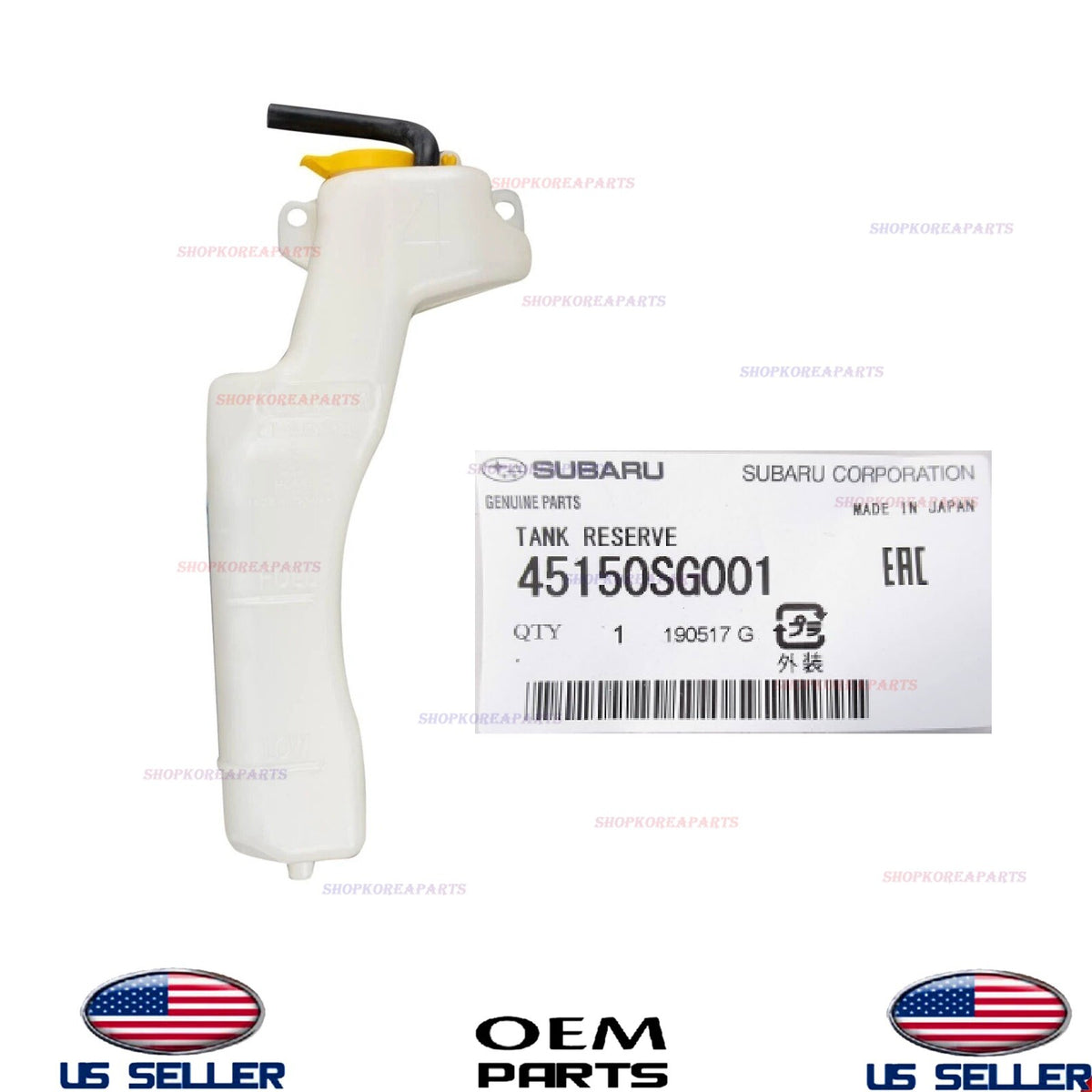 GENUINE OEM Coolant Reservoir Expansion Tank 2014-18 Subaru Forester 45150SG001