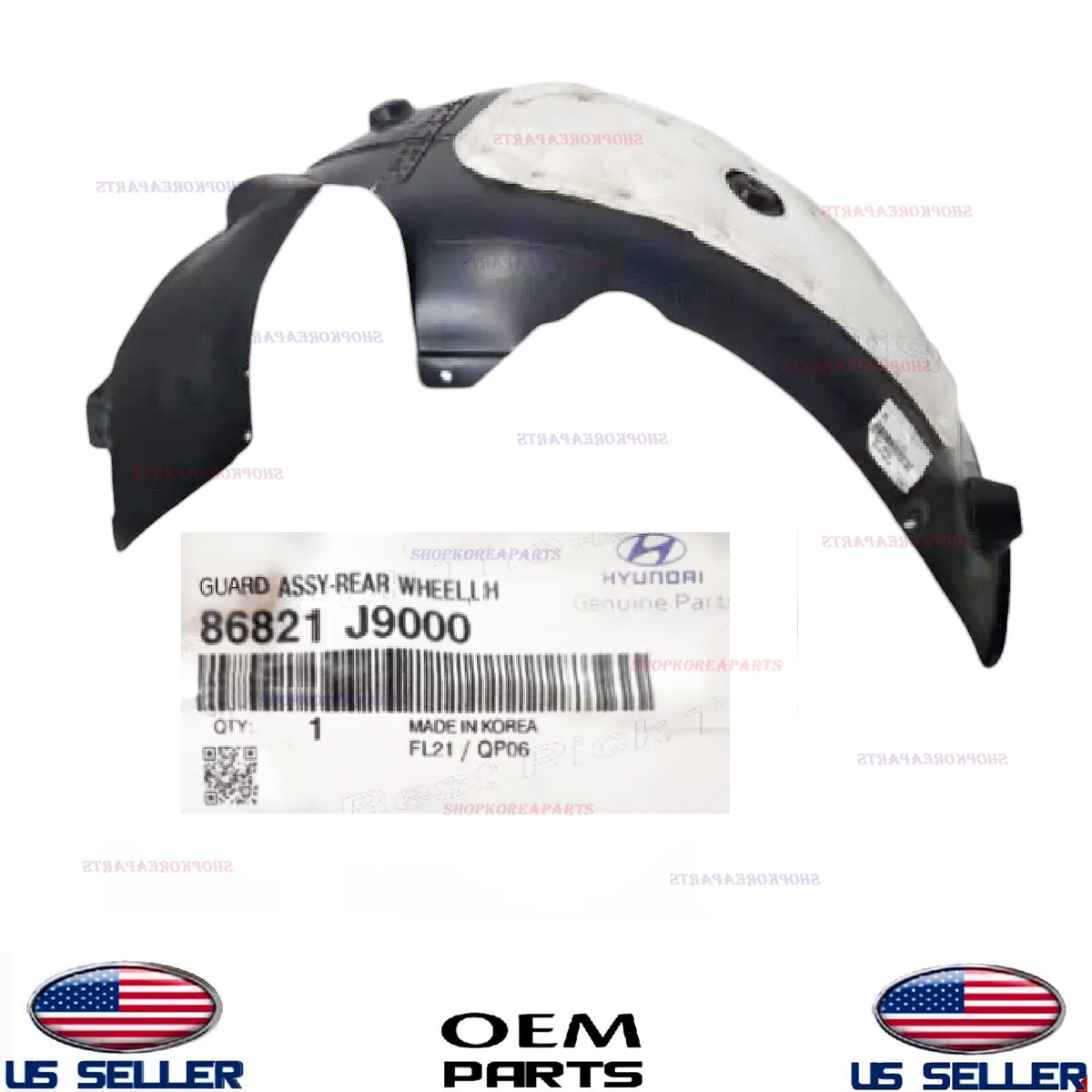 GENUINE OEM REAR Left Driver Side Wheel Guard Liner 2018-2020 Hyundai Kona