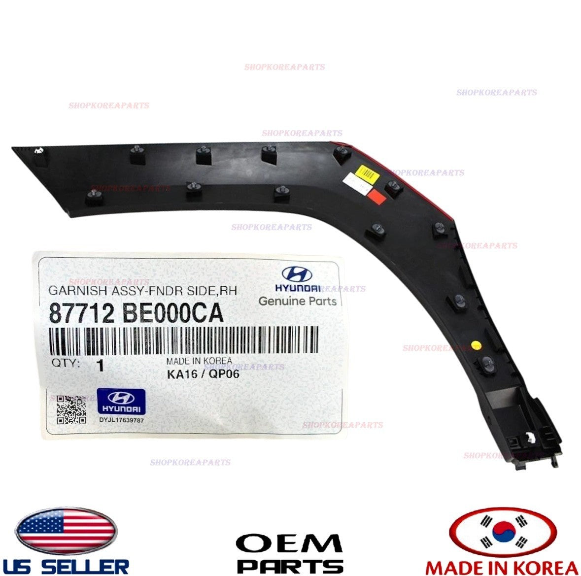 GENUINE Front Fender Wheel Molding RIGHT Passenger OEM⭐ Hyundai Kona 2024-2026