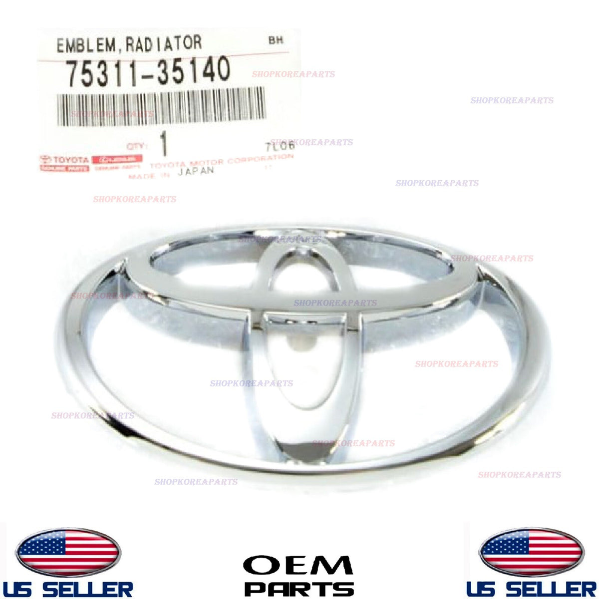 GENUINE Front Grille Emblem Logo Symbol OEM⭐ Toyota 4Runner 1996-1998 7531135140