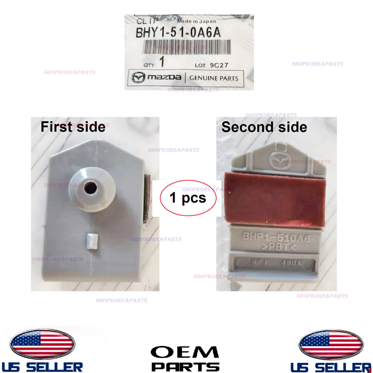 GENUINE OEM Lower Molding Retainer Liftgate Clip 1pcs Various Mazda BHY1510A6A