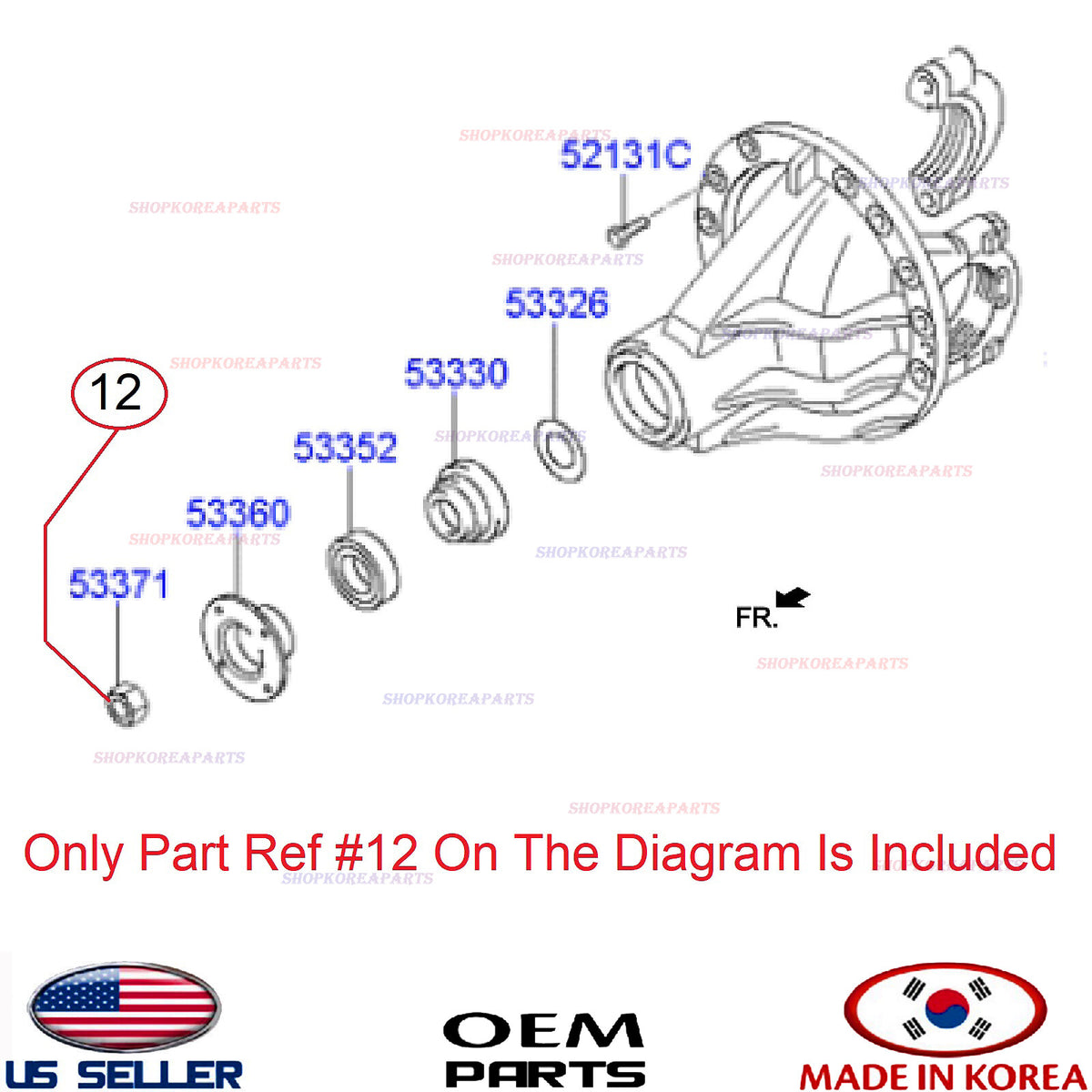 GENUINE Rear Differential Nut Self Locking ⭐OEM⭐ Hyundai Kia 53371-45001