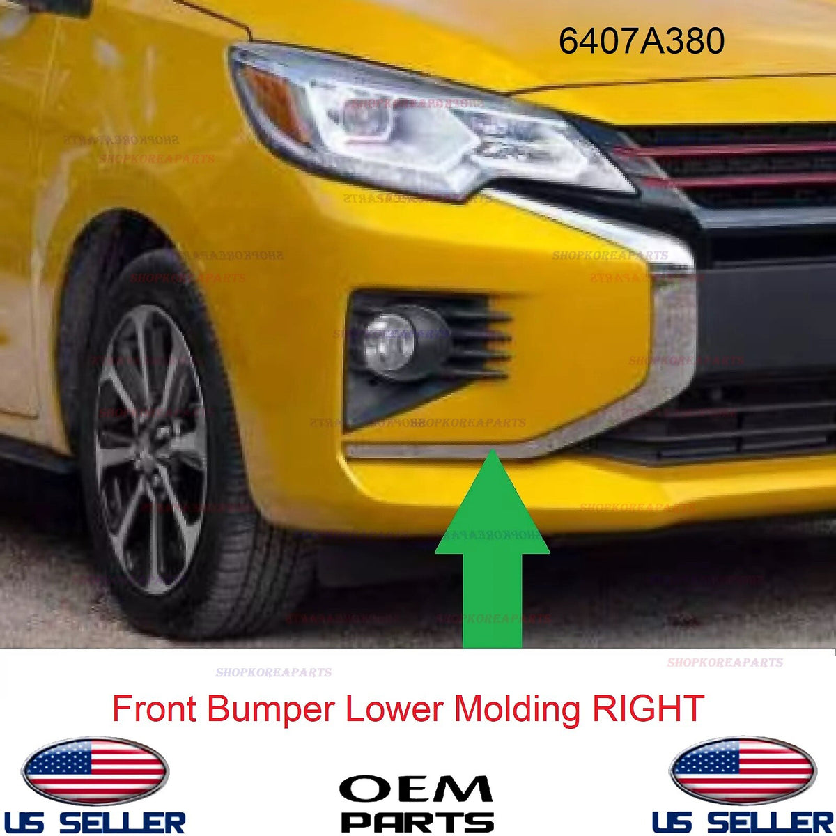 GENUINE Front Bumper Lower Molding RIGHT Passenger OEM Mitsubishi Mirage 2021-24