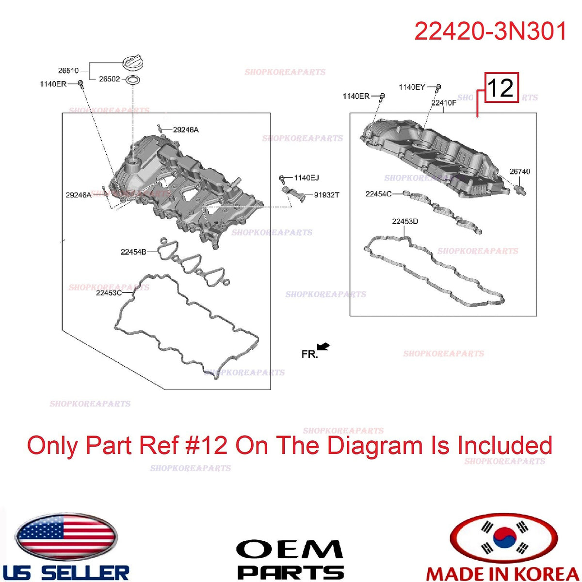 GENUINE Engine Cylinder Head Valve Cover RIGHT ⭐OEM Kia Carnival 3.5L V6 2022-26