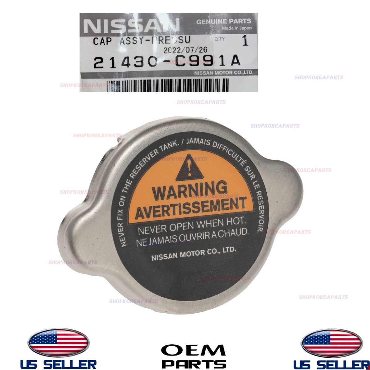 GENUINE Engine Coolant Radiator Cap 10-25 Nissan Infiniti *See List 21430-C991A