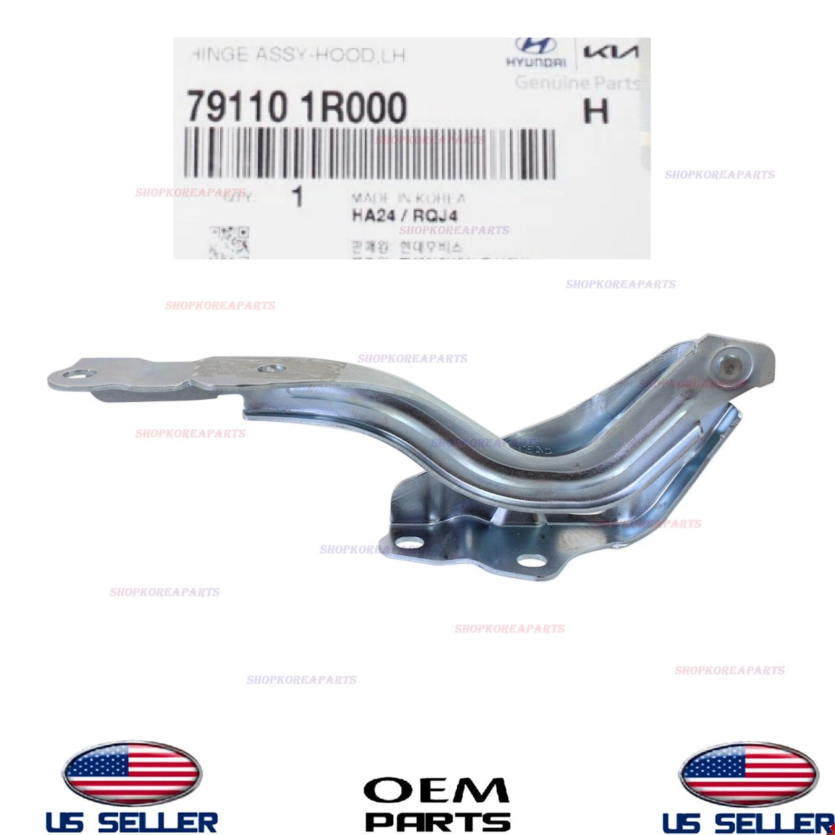 GENUINE Hood Hinge LEFT Driver Side 2012-2017 Hyundai Accent 79110-1R000