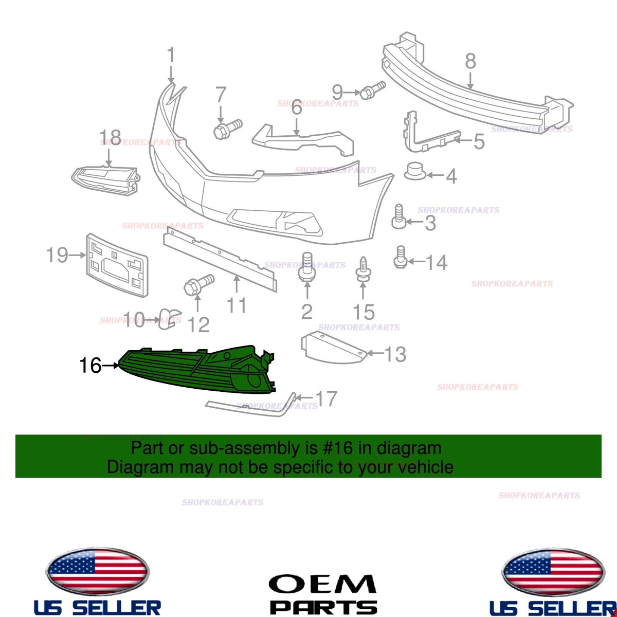 GENUINE OEM Front Bumper Mesh Grille LEFT Driver Side 2012-2014 Acura TL