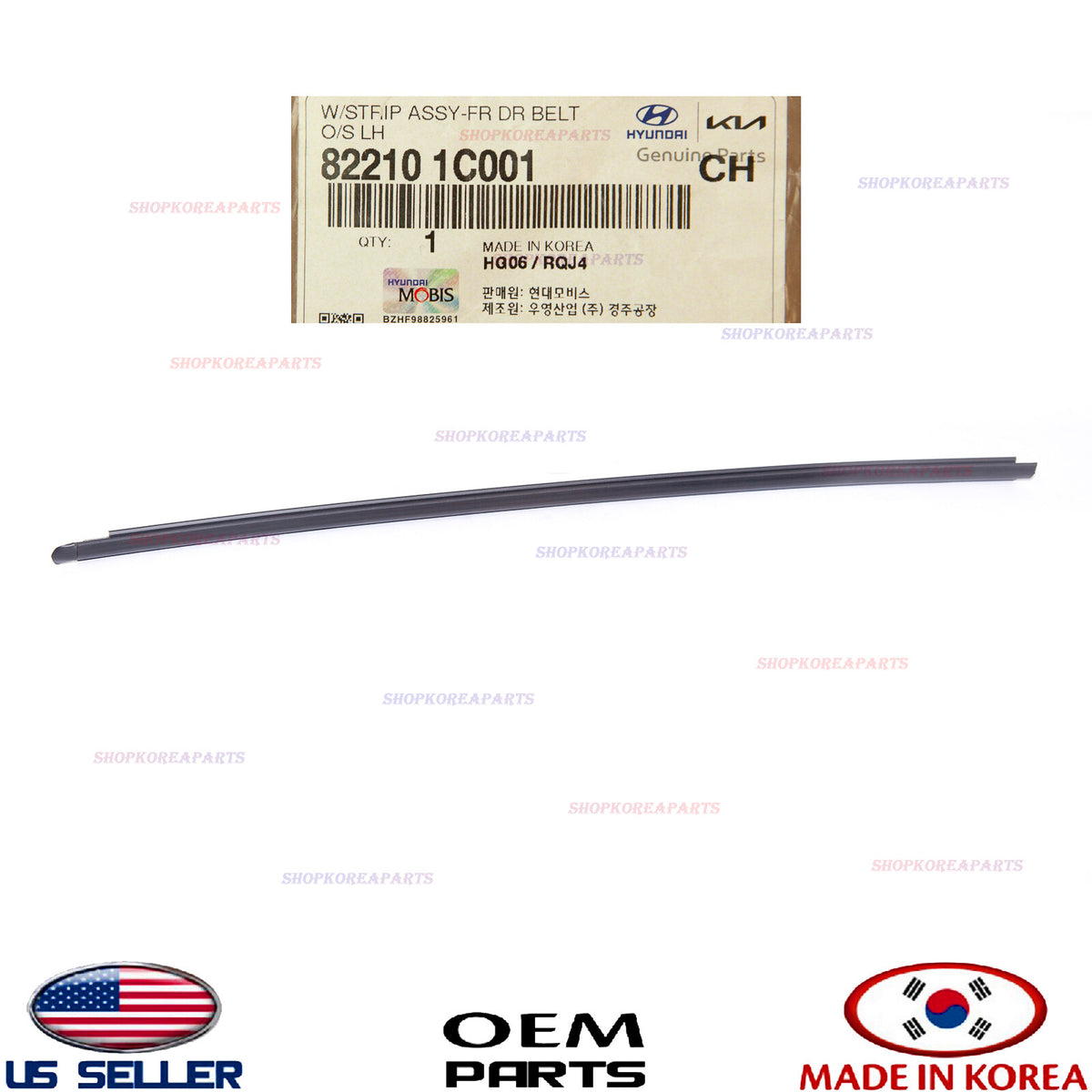 GENUINE Outside Weatherstrip Front Door LEFT Driver Side OEM Hyundai 82210-1C001
