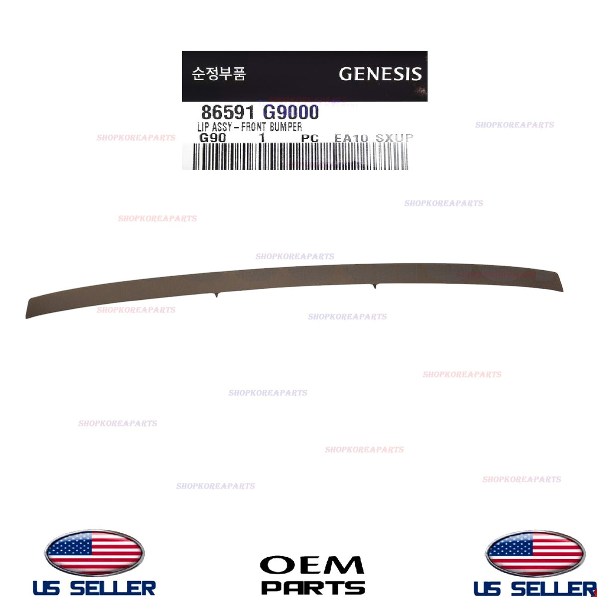 GENUINE OEM Front Bumper Lip Assembly 2019-2021 Genesis G70 86591-G9000