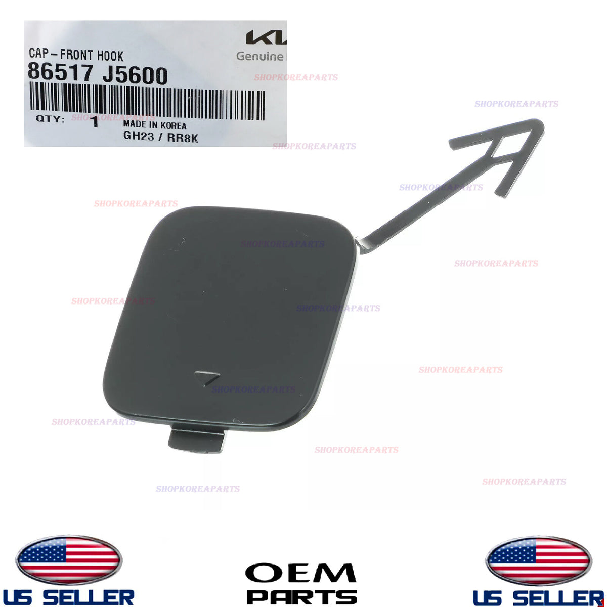 GENUINE OEM Front Tow Eye Hook Cap Cover 2018-2023 Kia Stinger GT 86517-J5600