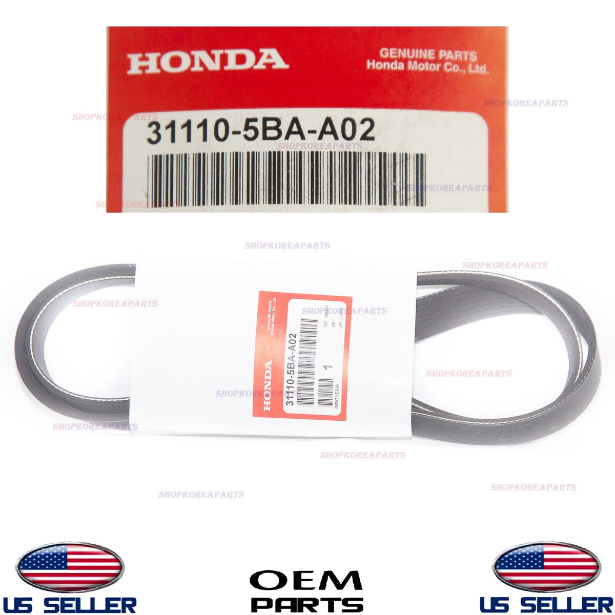 GENUINE OM Serpentine Drive BELT V-Ribbed Honda HRV Civic 2.0L 2016-2026