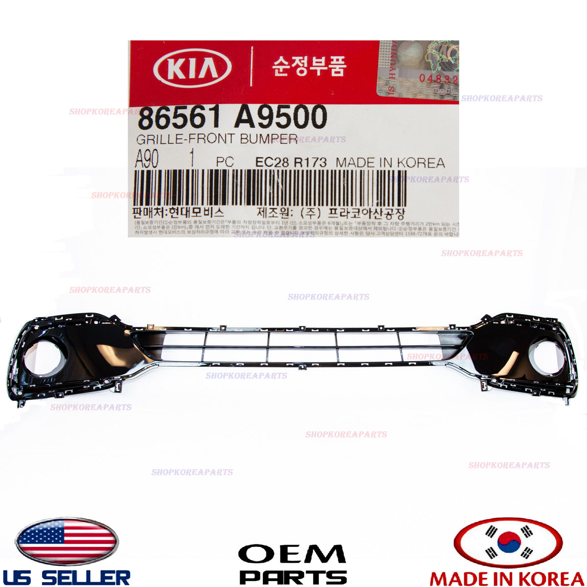LOWER GRILLE FRONT BUMPER GENUINE! KIA SEDONA SLX 2015-2018 86561A9500