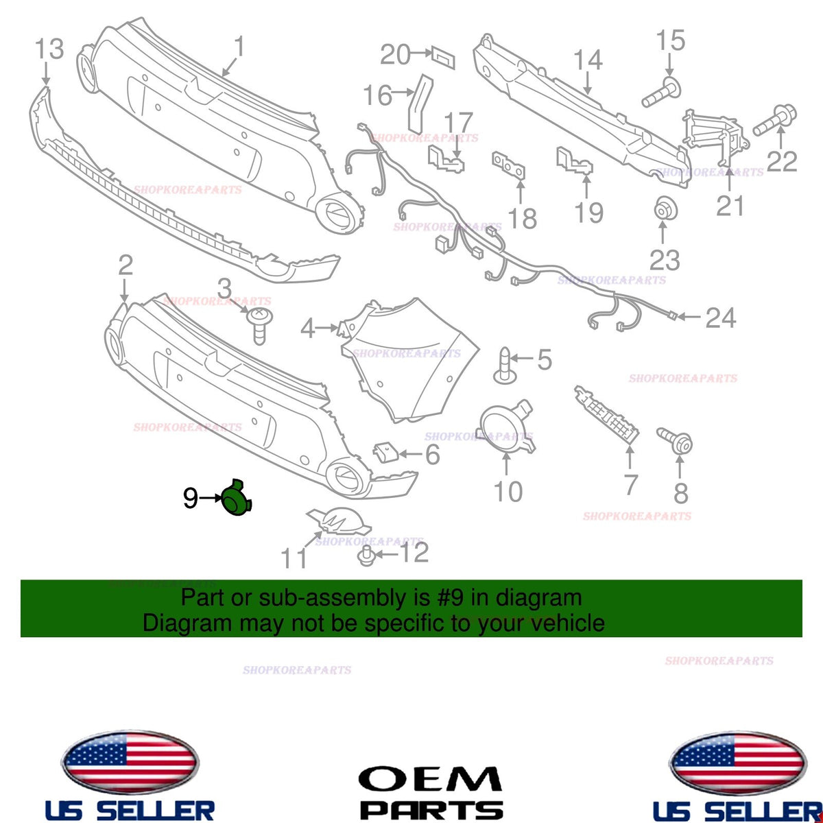GENUINE OEM Rear Bumper Tow Eye Hook Cap 2014-2016 Kia Soul 86617-B2000