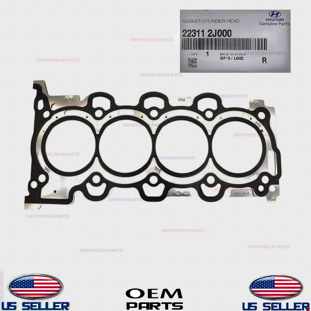 GENUINE 2.0L Cylinder Head Gasket 2020-2026 Elantra Kona Sonata Hybrid Kia K4