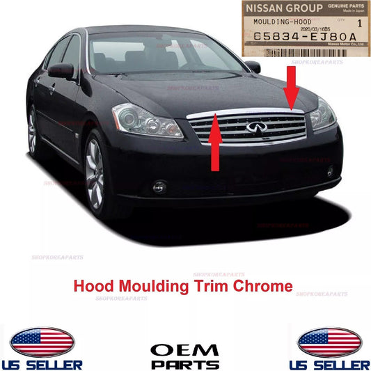 ✅GENUINE✅ Hood Moulding Trim Chrome ⭐OEM⭐ INFINITI M35 M45 2006-2010 65834-EJ80A