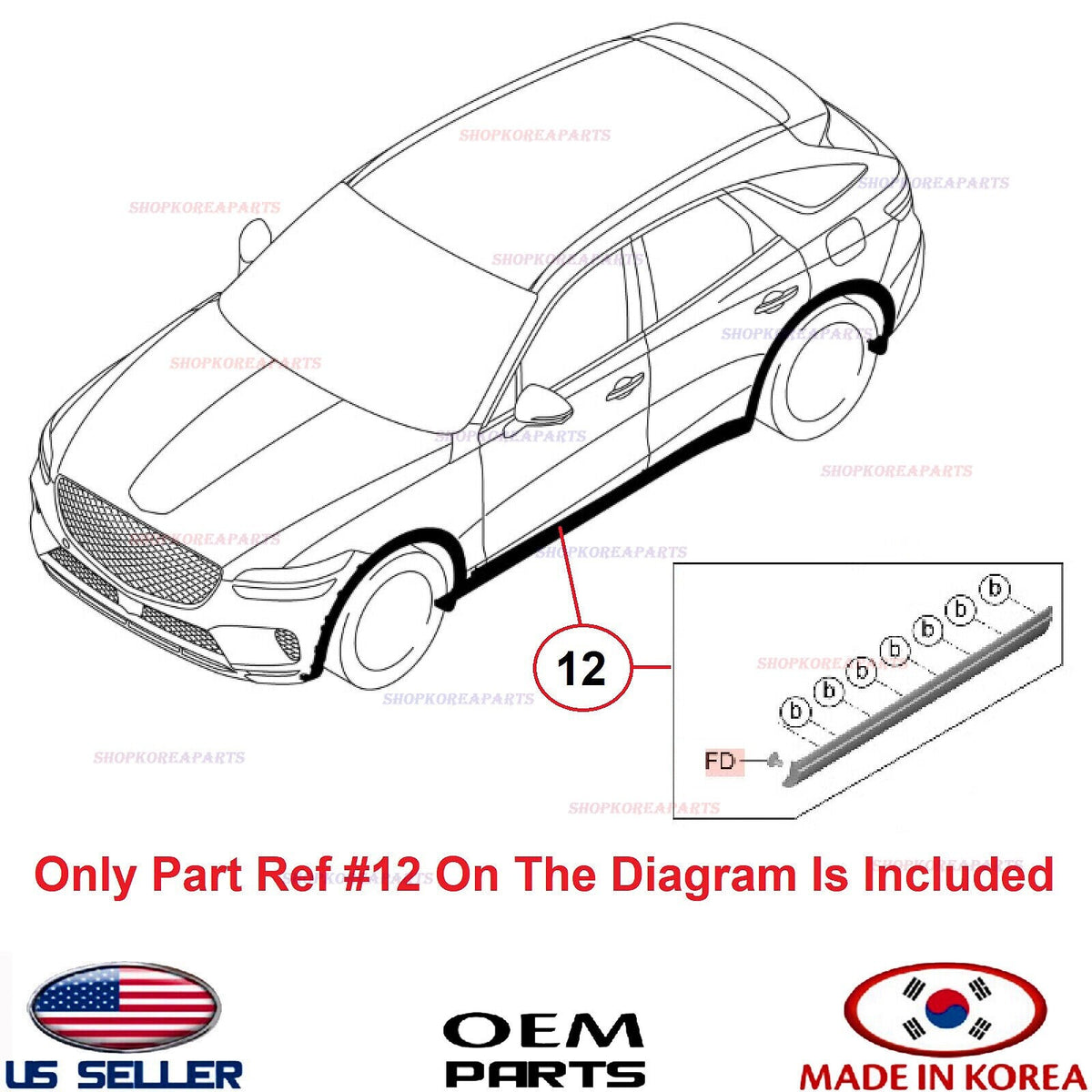 GENUINE Front Door Lower Molding LEFT Driver Side ⭐OEM⭐ GV70 non Sport 2022-2026