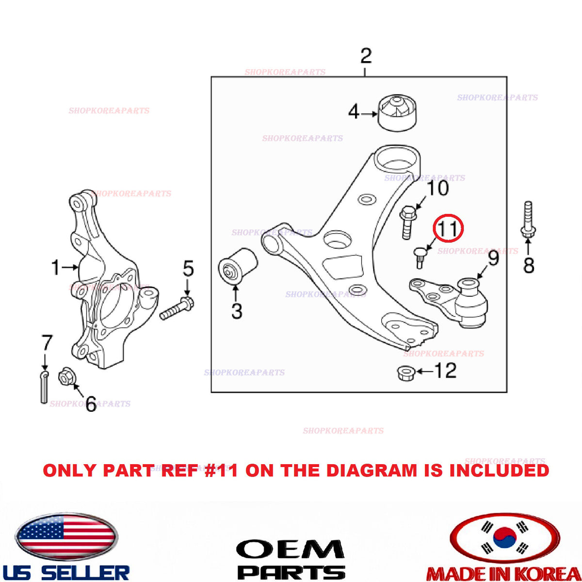 GENUINE Lower Arm Ball Joint Rear Bolt ⭐OEM⭐ HYUNDAI KIA *See compatibility