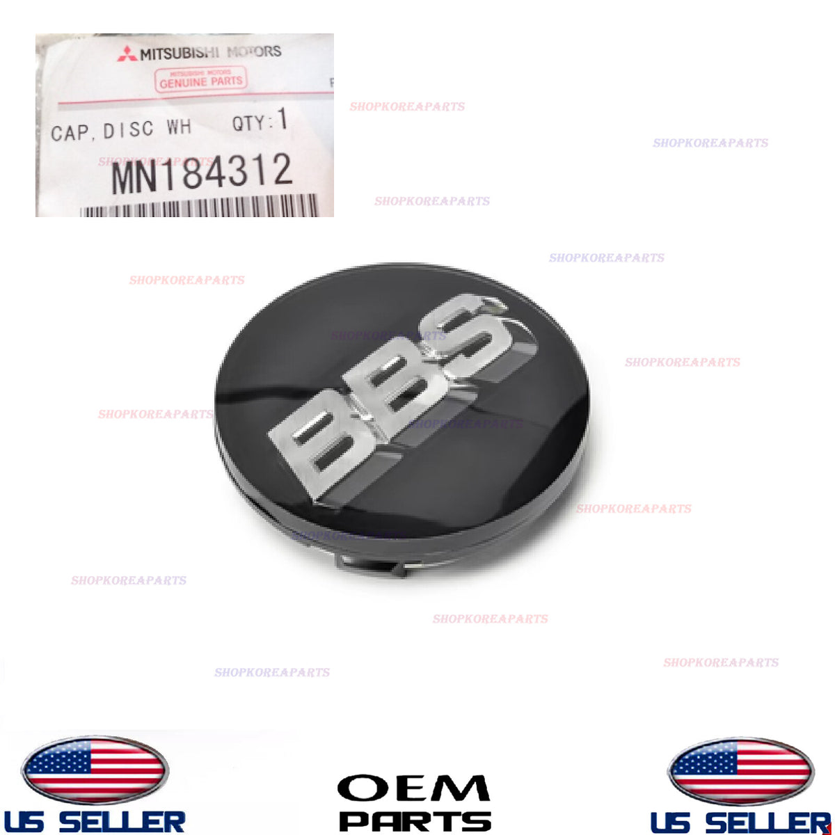 GENUINE OEM 70mm BBS Wheel Center Cap 1pc 2005-2006 Mitsubishi Lancer Evolution