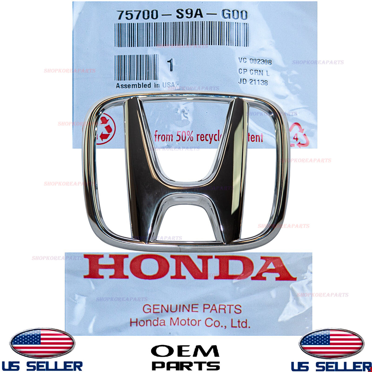 ✅GENUINE✅ Front Grille Emblem OEM Honda 2008-2018 *See Compatibility 75700TA0A00