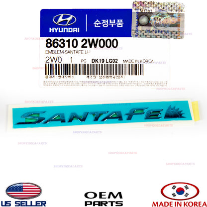 EMBLEM REAR LEFT GENUINE!!! FOR HYUNDAI SANTA FE SPORT 2013-2018 863102W000