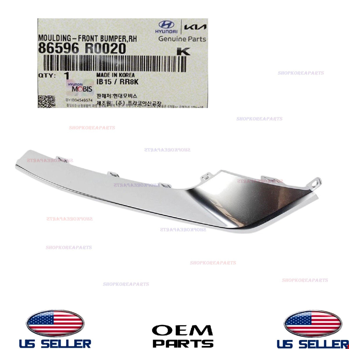 GENUINE Front Bumper Molding Chrome RIGHT Passenger 2022-2024 Kia Carnival SX