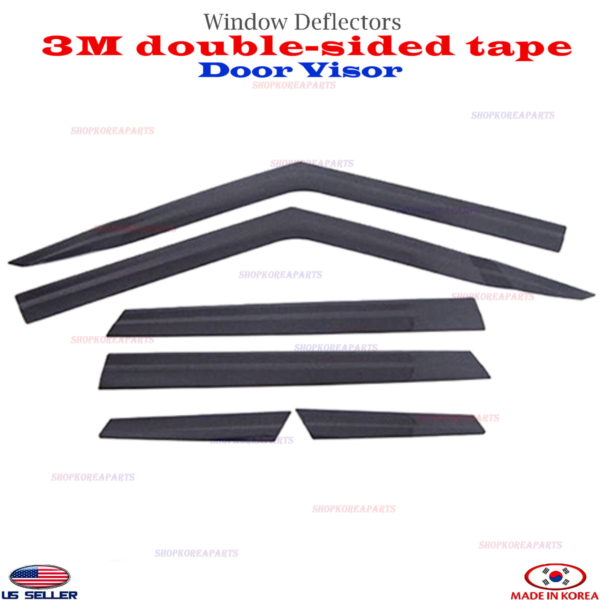 ⭐6pcs⭐ Window Door Visor Vent Shade Rain Guard fits Kia Soul 2020-2025