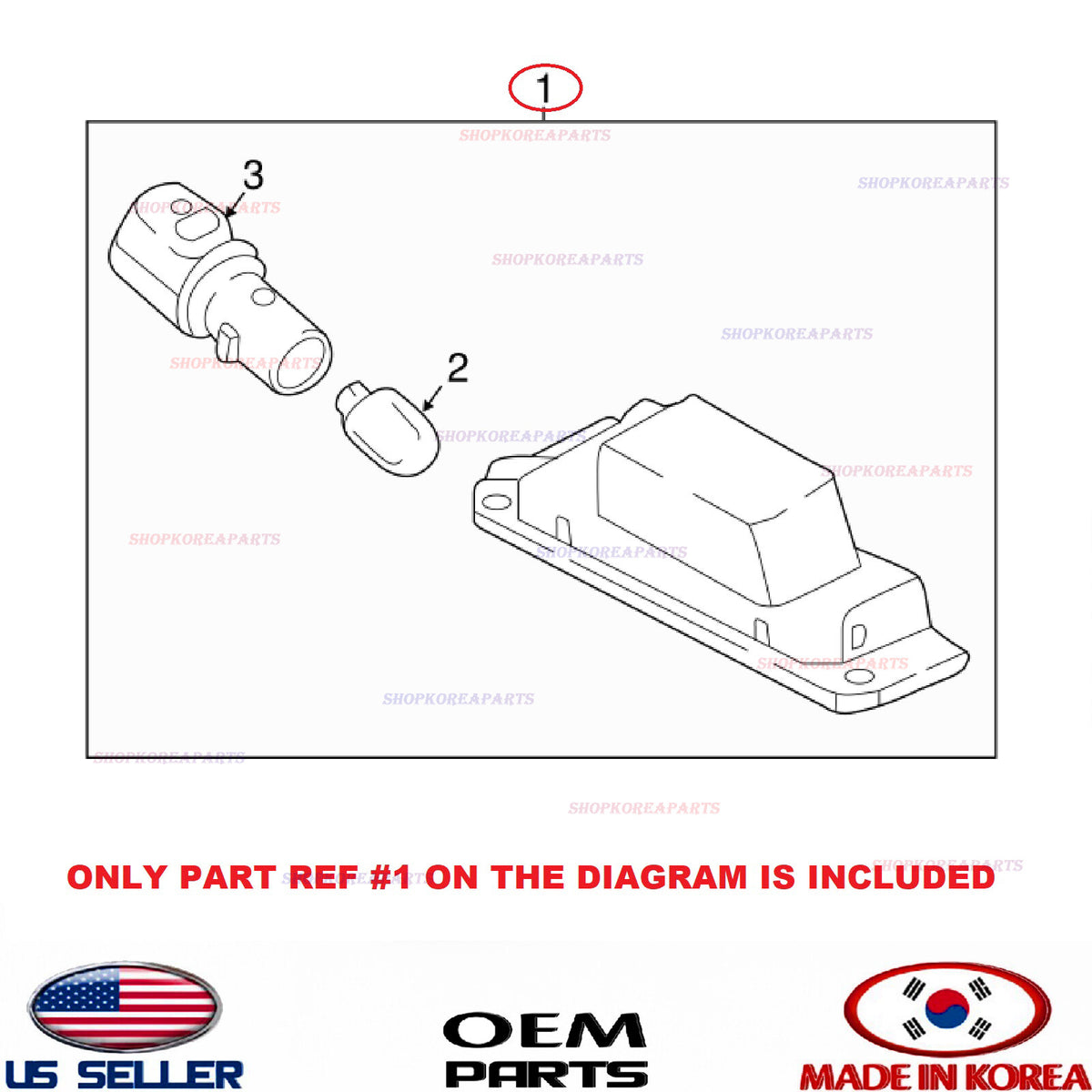 GENUINE Rear License Plate Lamp Light LEFT ⭐OEM⭐ HYUNDAI KIA *See compatibility