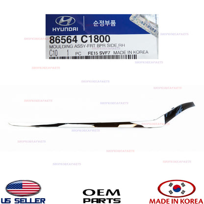 GENUINE Front Bumper Lower Chrome Molding RIGHT Pass Side OEM SONATA sport 18-19