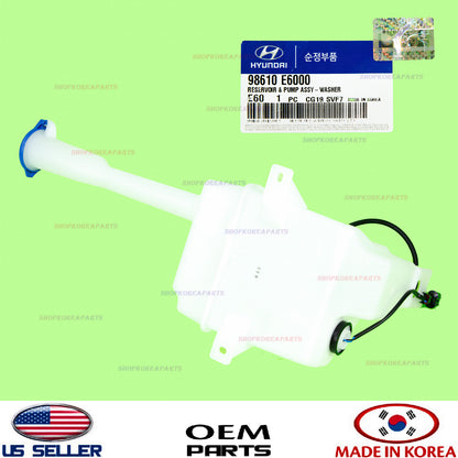 GENUINE OEM Windshield Washer Reservoir Tank w/ Pump 2016–2019 Hyundai Sonata